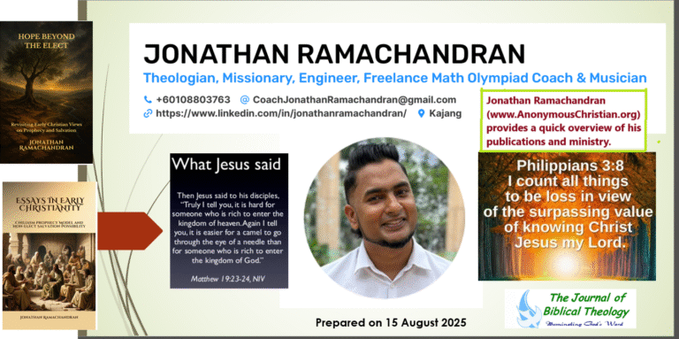 A YouTube Video Explaining Jonathan’s Publications and Ministry