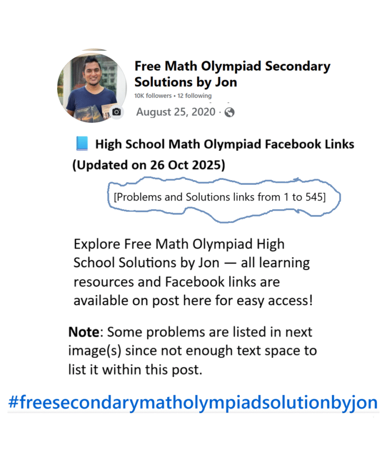 High School Math Olympiad Facebook Links