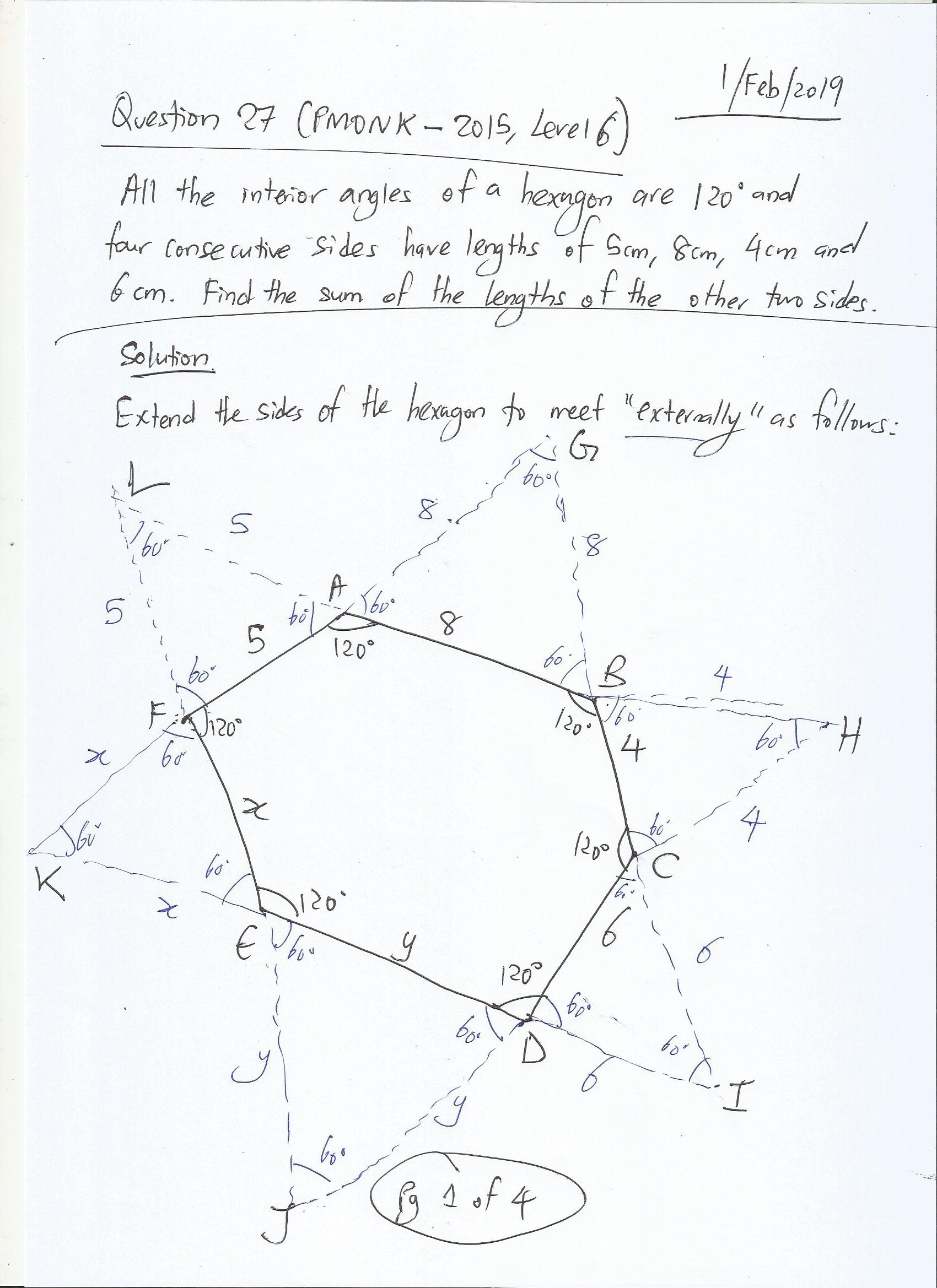 Hexagon Four Sides 120 Degrees Equilateral Triangle